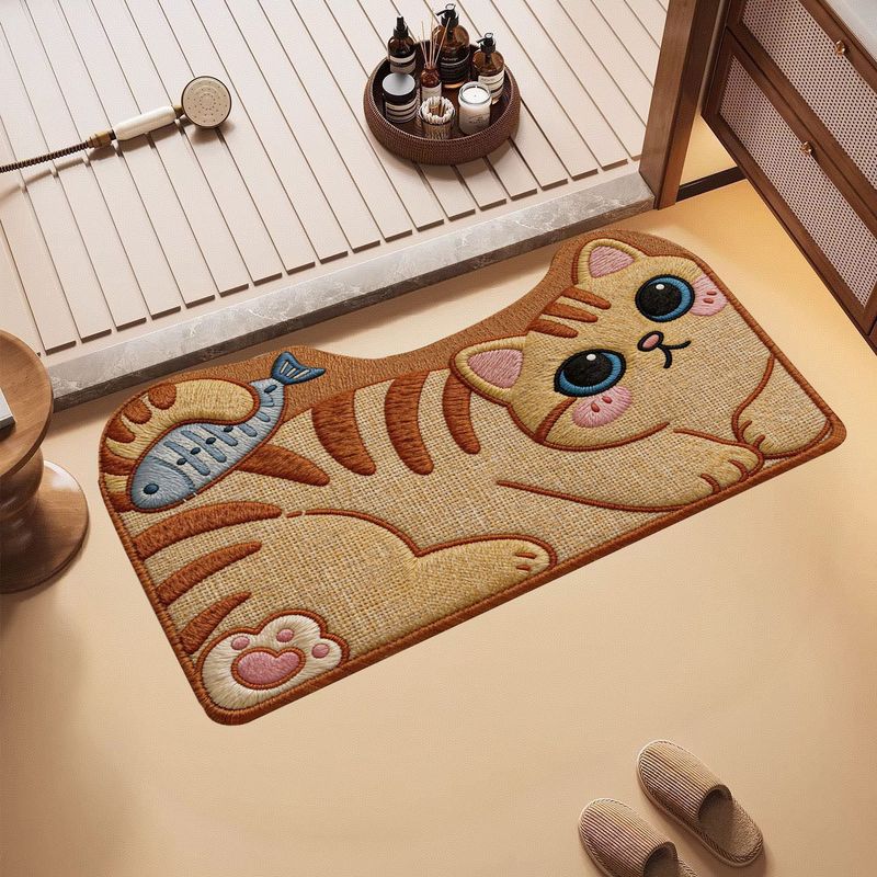 VIKAMA Cute Cat Fish Bath Mat  - огляд і ціна Home Bathroom Tub
