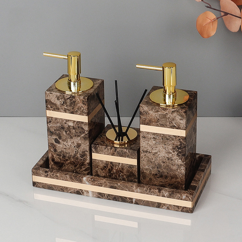 Emperador Dark Natural Marble  - огляд і ціна Zara Home Bathroom Set