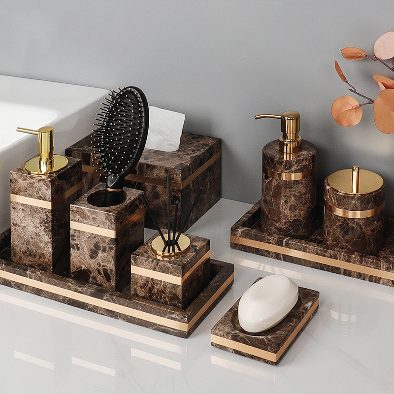 Emperador Dark Natural Marble  - огляд і ціна Zara Home Bathroom Set