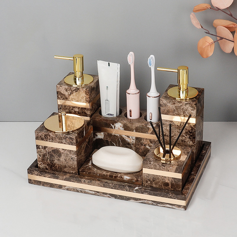 Emperador Dark Natural Marble  - огляд і ціна Zara Home Bathroom Set