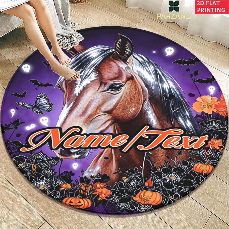 Round Halloween Horse Rug Cust - огляд і ціна Home Bathroom Name