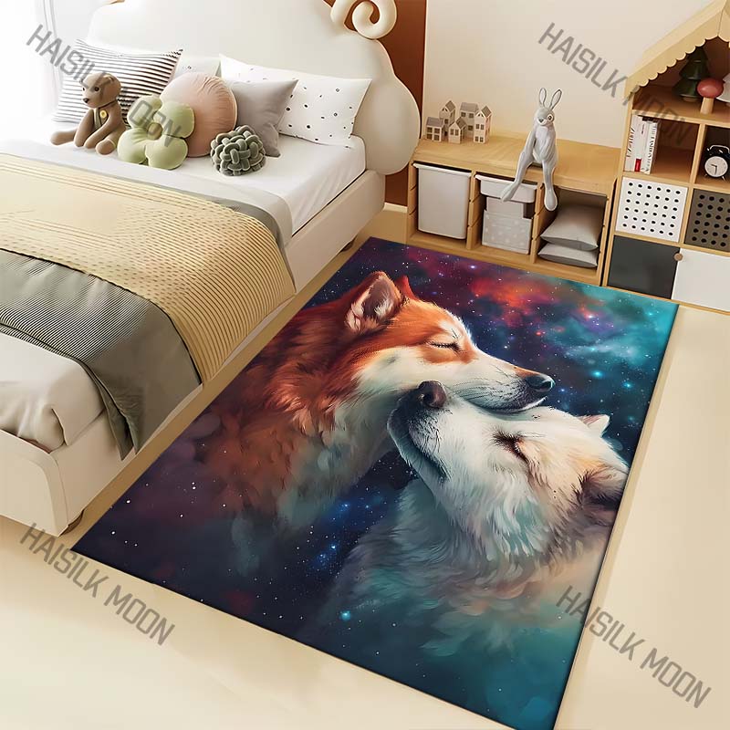 1PC Two wolves nuzzling in sta - огляд і ціна Home Bathroom With Two Toilets