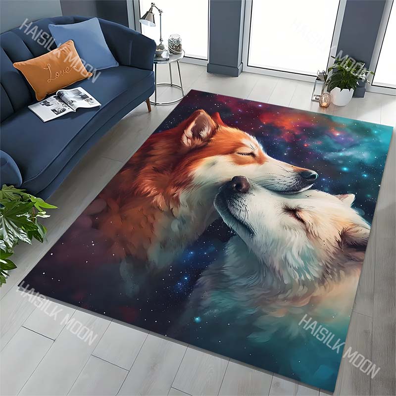 1PC Two wolves nuzzling in sta - огляд і ціна Home Bathroom With Two Toilets