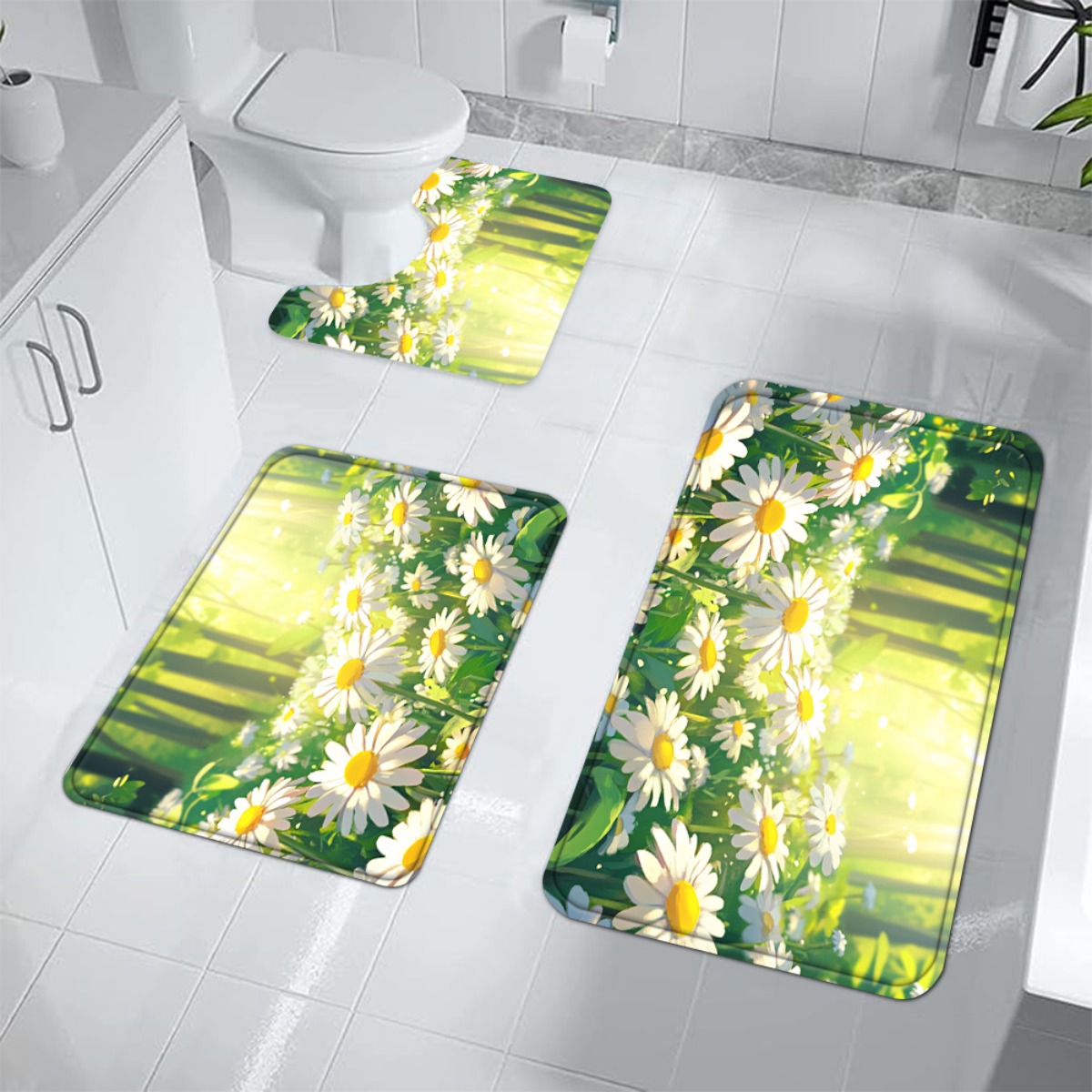 Daisy Floral Bath Mat Set Bath - огляд і ціна Home Made Bathroom Vanity