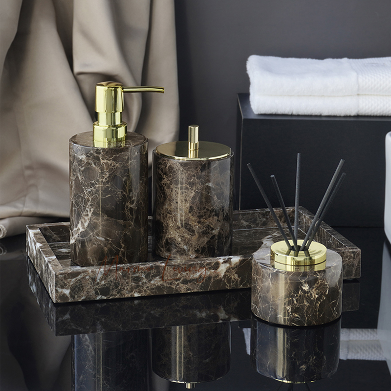 Emperador Dark Natural Marble  - огляд і ціна Zara Home Bathroom Set