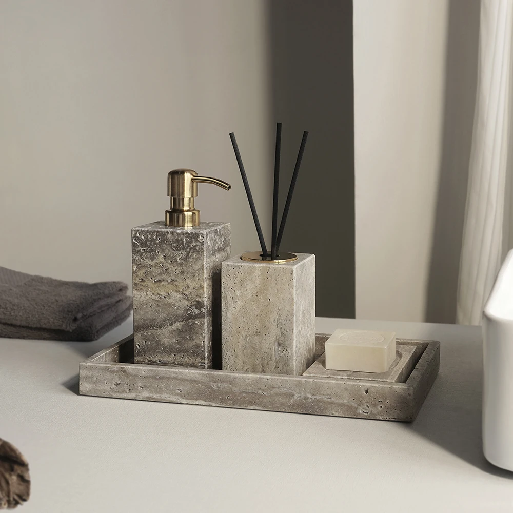 Grigio Travertino Bathroom Acc - огляд і ціна Zara Home Bathroom Set