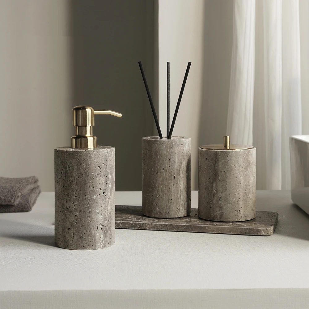 Grigio Travertino Bathroom Acc - огляд і ціна Zara Home Bathroom Set