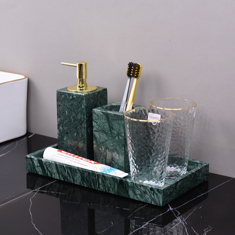 Nordic Green Marble Tray Bathr - огляд і ціна Zara Home Bathroom Set