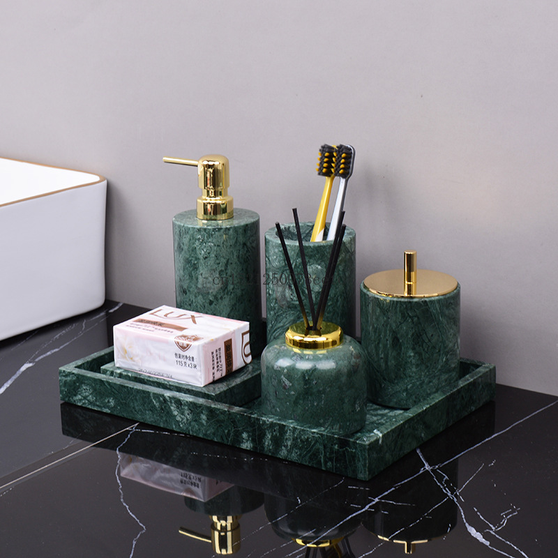 Nordic Green Marble Tray Bathr - огляд і ціна Zara Home Bathroom Set