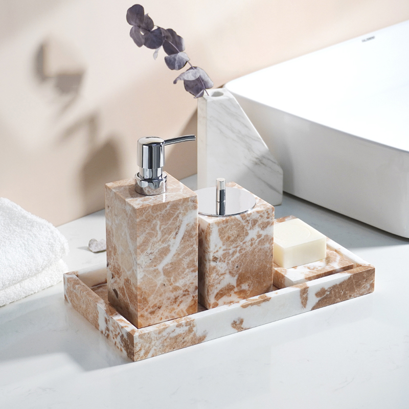 Coral Pink Natural Marble Set  - огляд і ціна Zara Home Bathroom Set