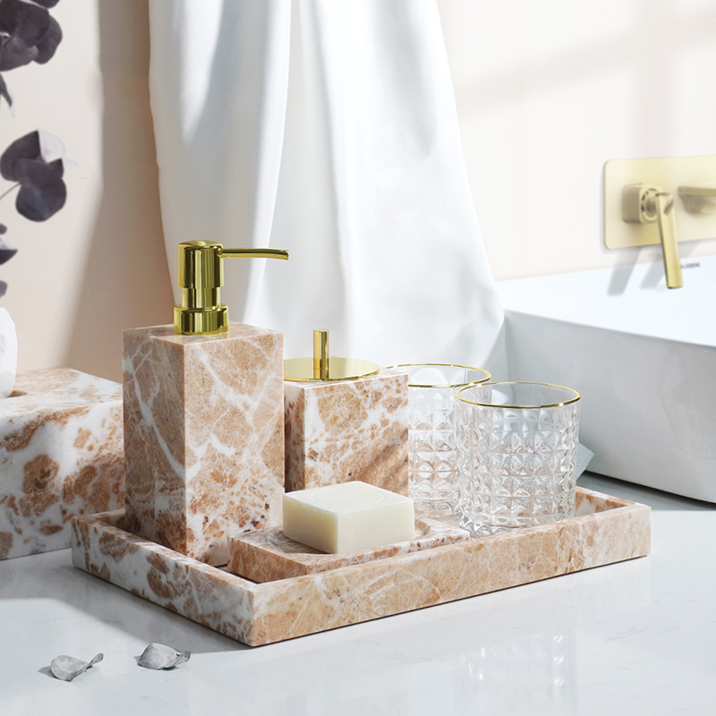 Coral Pink Natural Marble Set  - огляд і ціна Zara Home Bathroom Set