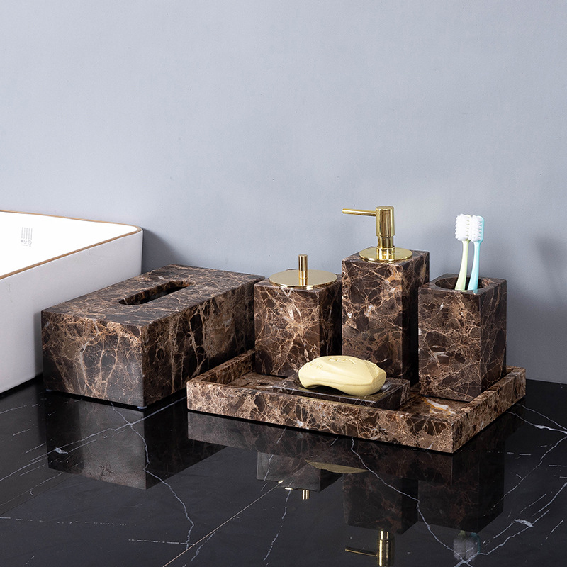 Emperador Dark Natural Marble  - огляд і ціна Zara Home Bathroom Set