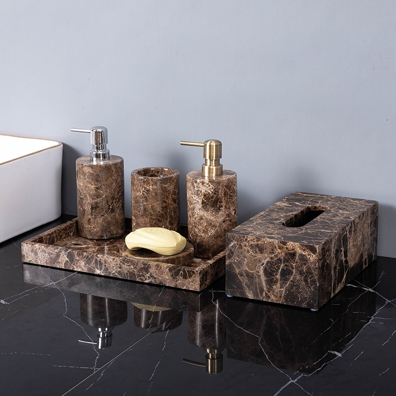 Emperador Dark Natural Marble  - огляд і ціна Zara Home Bathroom Set