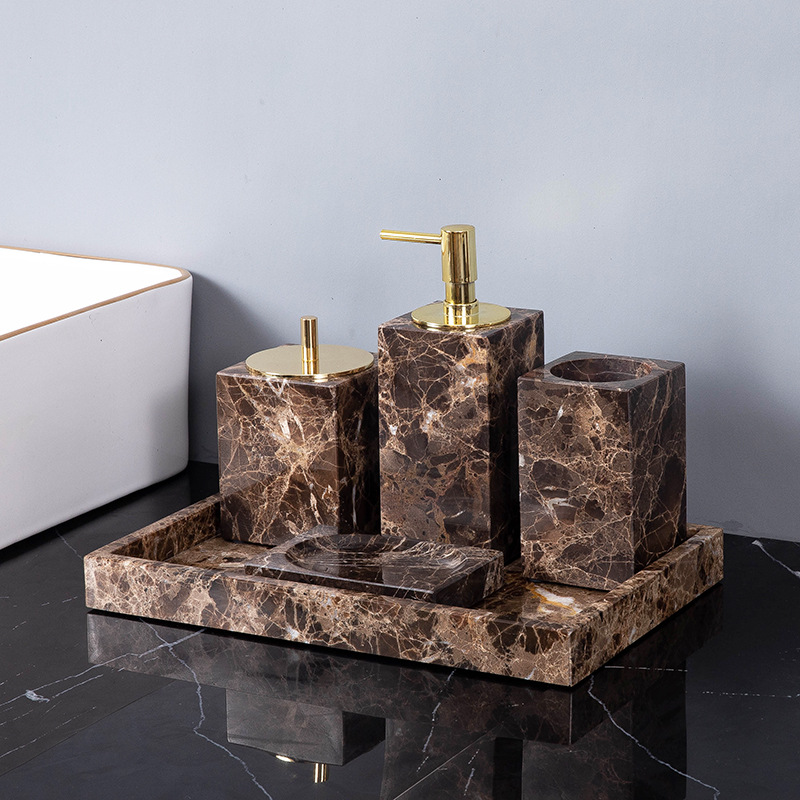 Emperador Dark Natural Marble  - огляд і ціна Zara Home Bathroom Set