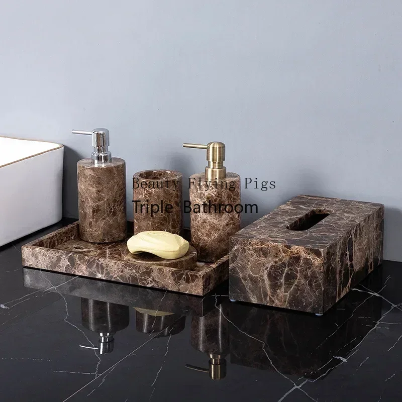 Emperador Dark Natural Marble  - огляд і ціна Zara Home Bathroom Set