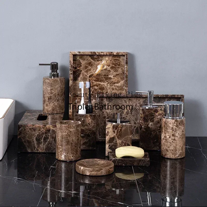Emperador Dark Natural Marble  - огляд і ціна Zara Home Bathroom Set