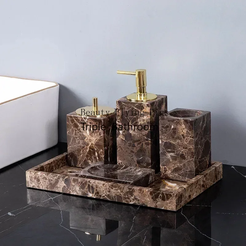 Emperador Dark Natural Marble  - огляд і ціна Zara Home Bathroom Set