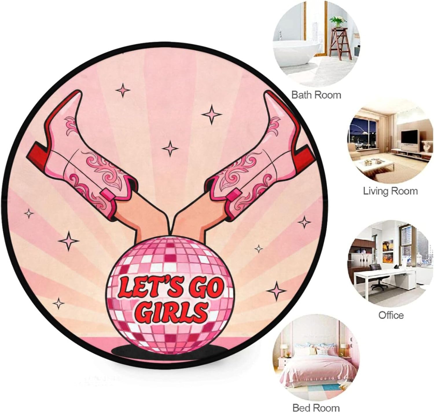 Round Fluffy Heels Rug Mat Gir - огляд і ціна Home Made Bathroom Vanity