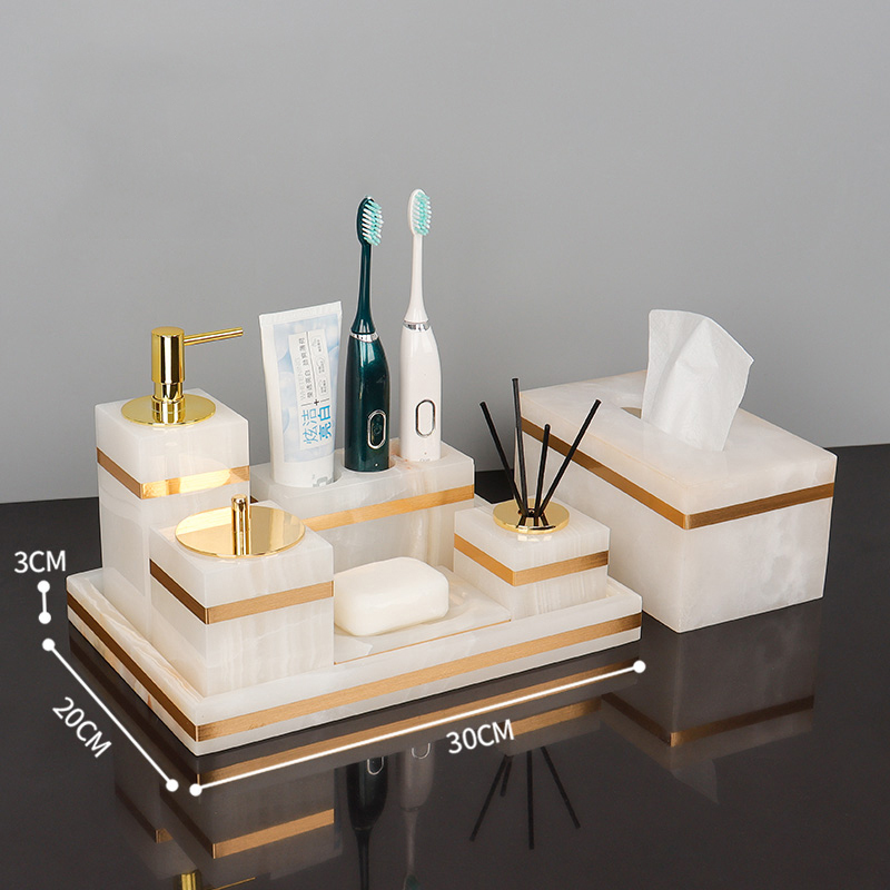 White Onyx Natural Marble Bath - огляд і ціна Zara Home Bathroom Set