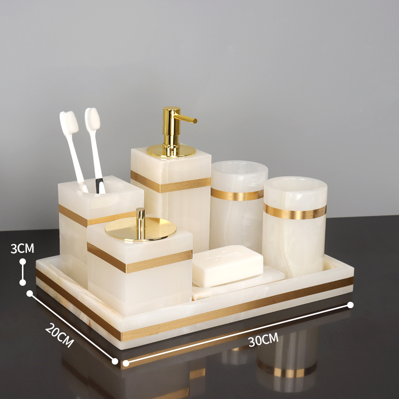 White Onyx Natural Marble Bath - огляд і ціна Zara Home Bathroom Set