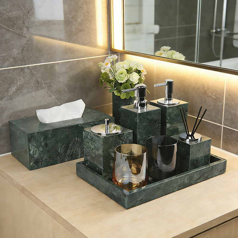 Light Luxury Marble-Patterned  - огляд і ціна Zara Home Bathroom Set