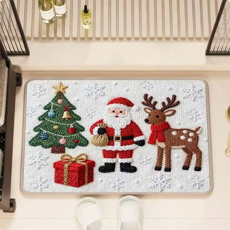 VIKAMA Santa Reindeer Bath Mat - огляд і ціна Home Bathroom Tub