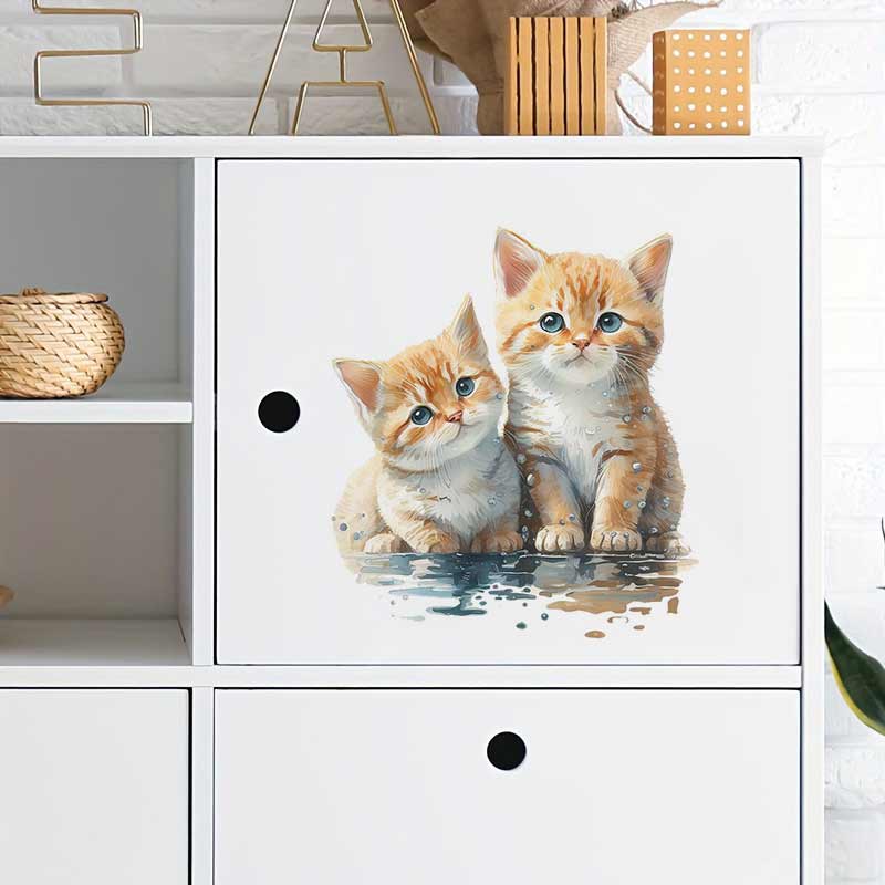 Two Cute Cats Wall Sticker Bat - огляд і ціна Home Bathroom With Two Toilets
