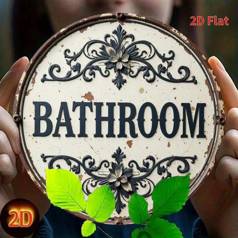 2D Flat, 1pc Vintage Round Met - огляд і ціна Home Bathroom Name