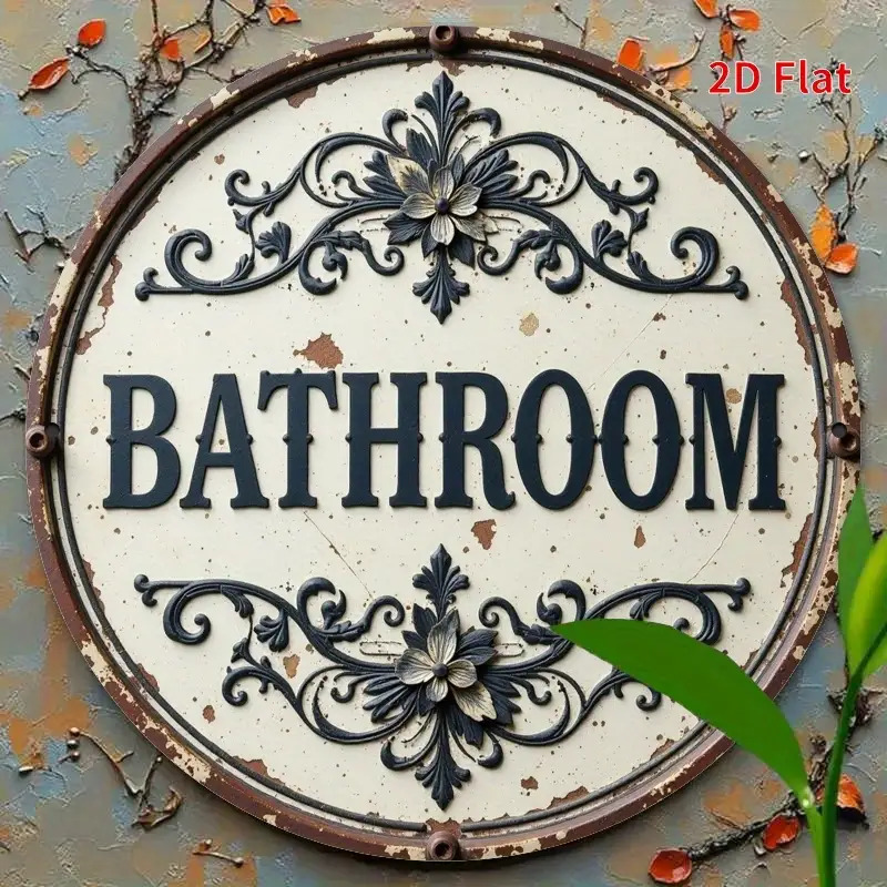 2D Flat, 1pc Vintage Round Met - огляд і ціна Home Bathroom Name