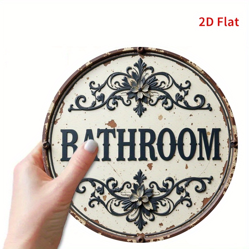 2D Flat, 1pc Vintage Round Met - огляд і ціна Home Bathroom Name