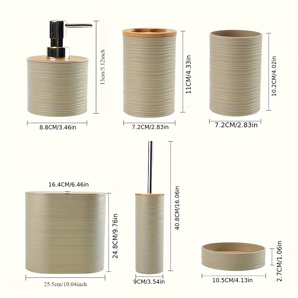 6pcs/set Bathroom Accessories  - огляд і ціна Zara Home Bathroom Set